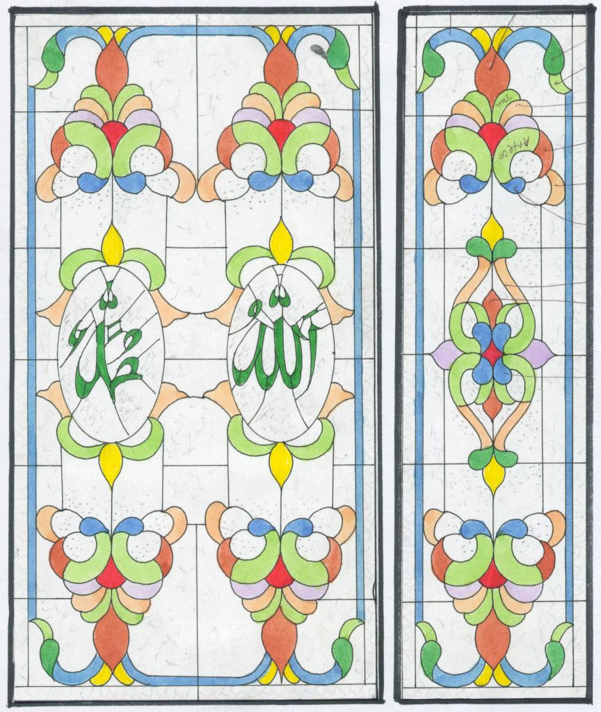 Kaca Motif Kaligrafi Kc03 Kubah Masjid Enamel
